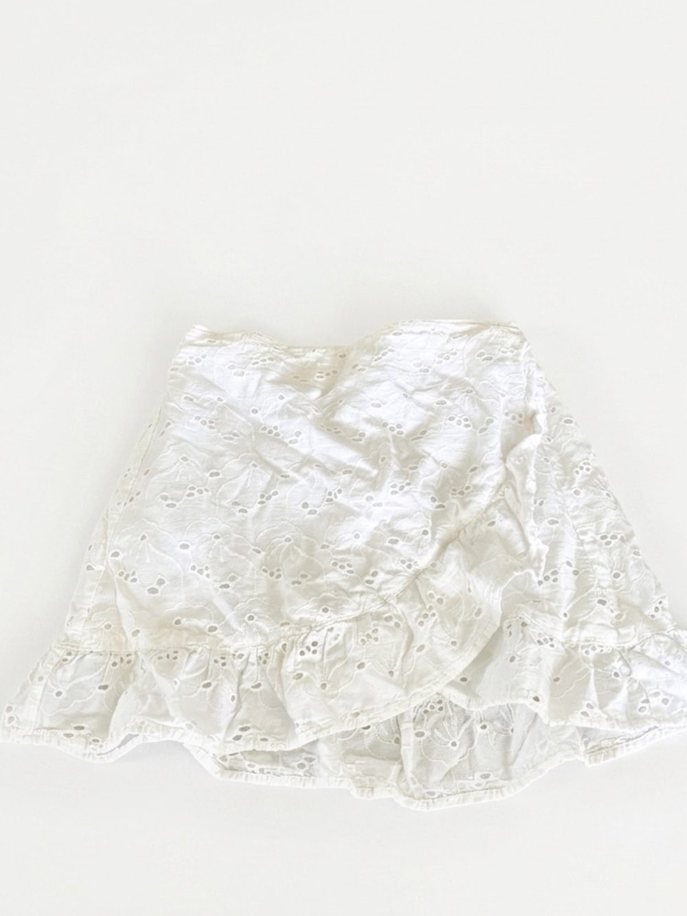 Zara Kids White Eyelet Embroidery Wrap Skirt - Size 10 Back to School Summer